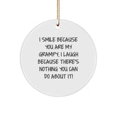 Funny Grampy Circle Ornament Gifts from Family, for Grampy Christmas Unique - Image 1